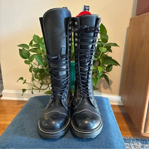 John Fluevog 7th Heaven Zachary Tall Angel boots black size W9 M7 NWOB - Picture 3 of 9